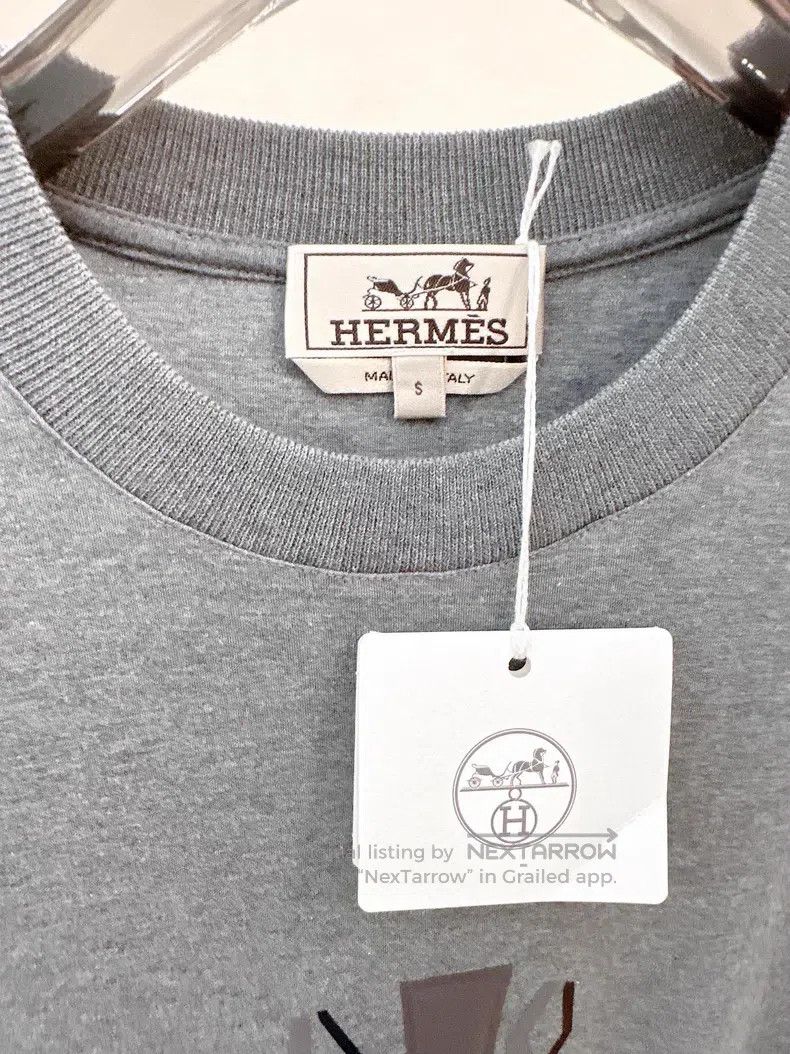 Hermes Hermes Gray T-shirt Size S / US 4 / IT 40 - 3 Thumbnail