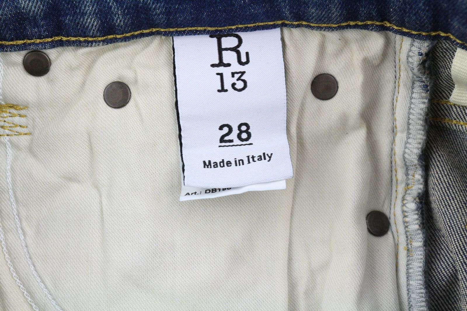 R13 JANE 28 Washed Blue Flared Zip Fly Kelly Stretch 84476 Size 28" / US 6 / IT 42 - 9 Thumbnail