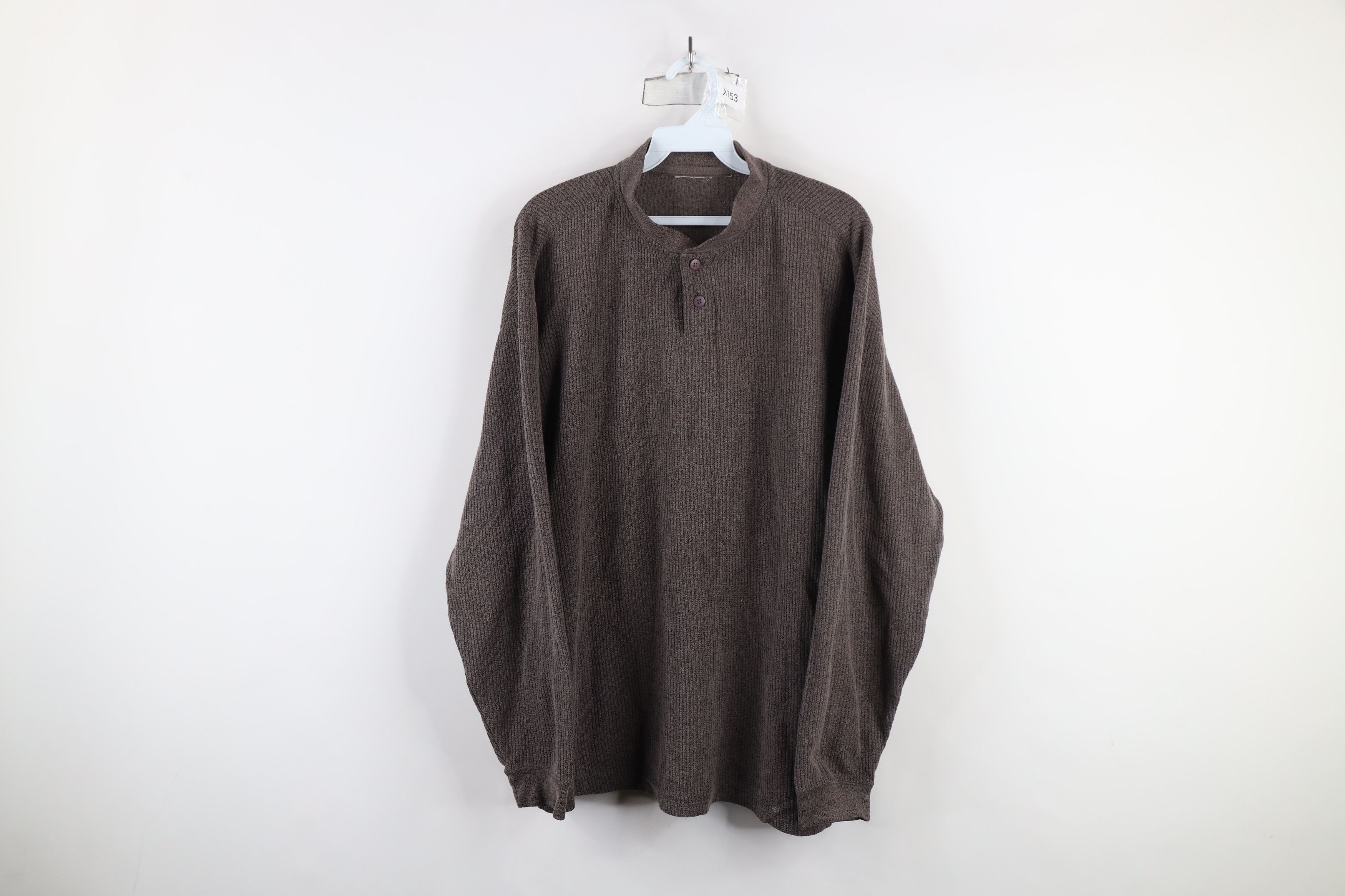 Vintage Vintage 90s Streetwear Knit Long Sleeve Henley T-Shirt Size US XL / EU 56 / 4 - 1 Thumbnail