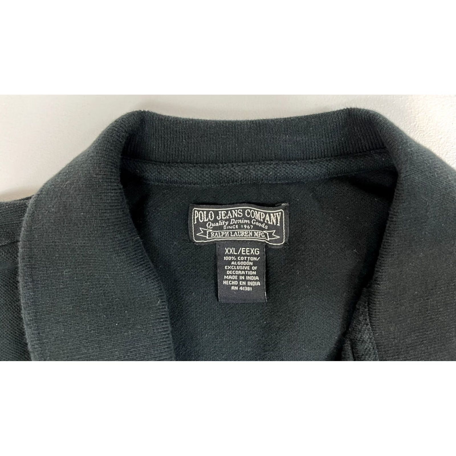 Ralph Lauren VINTAGE Polo Jeans Company Ralph Lauren Polo Shirt Men 2XL Black 90s Embroidered Logo Polo Shirt Size US XXL / EU 58 / 5 - 6 Thumbnail