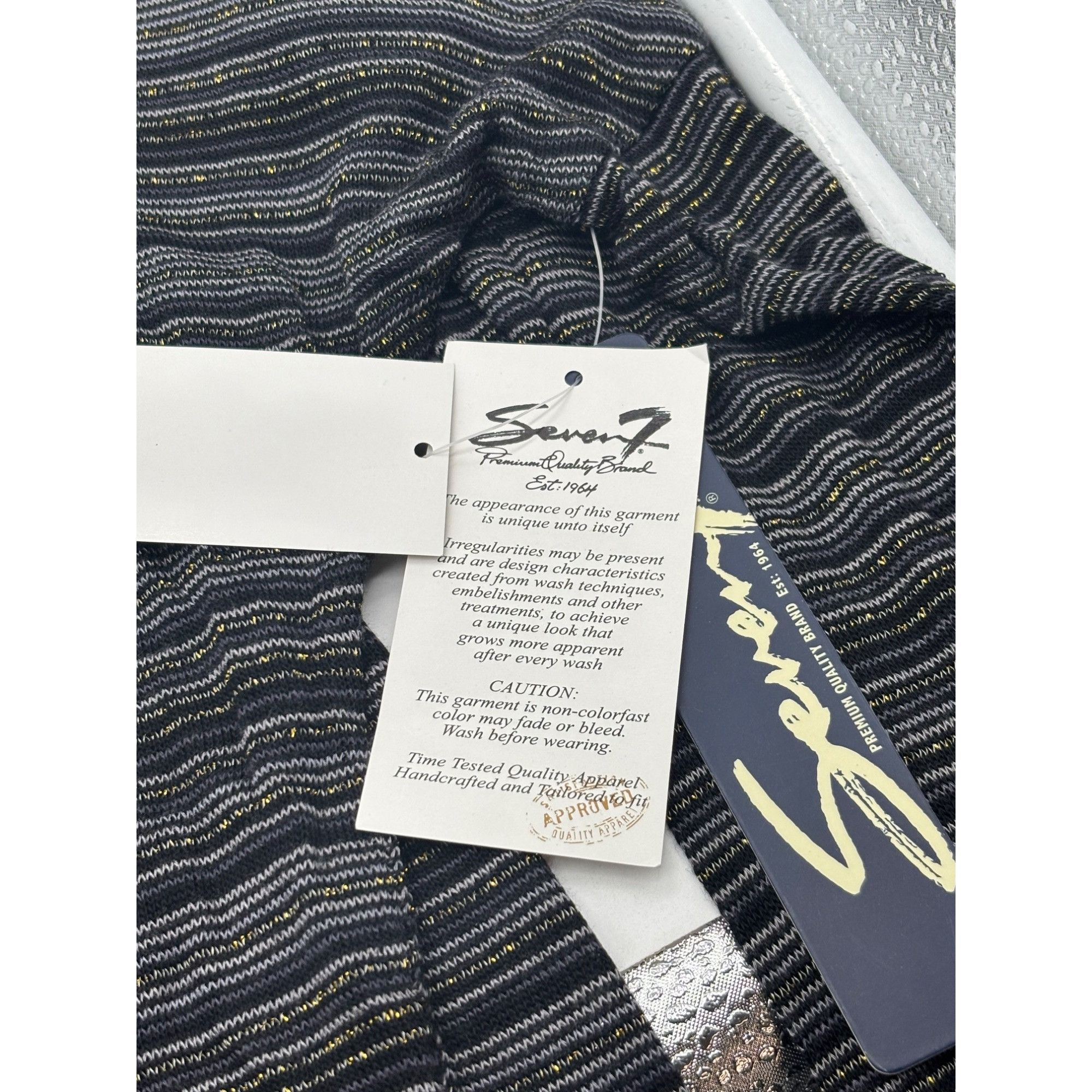Other Seven7 Women’s Metallic Stripe, Cowl Neck, Dolman Sleeve Top Size M / US 6-8 / IT 42-44 - 7 Thumbnail