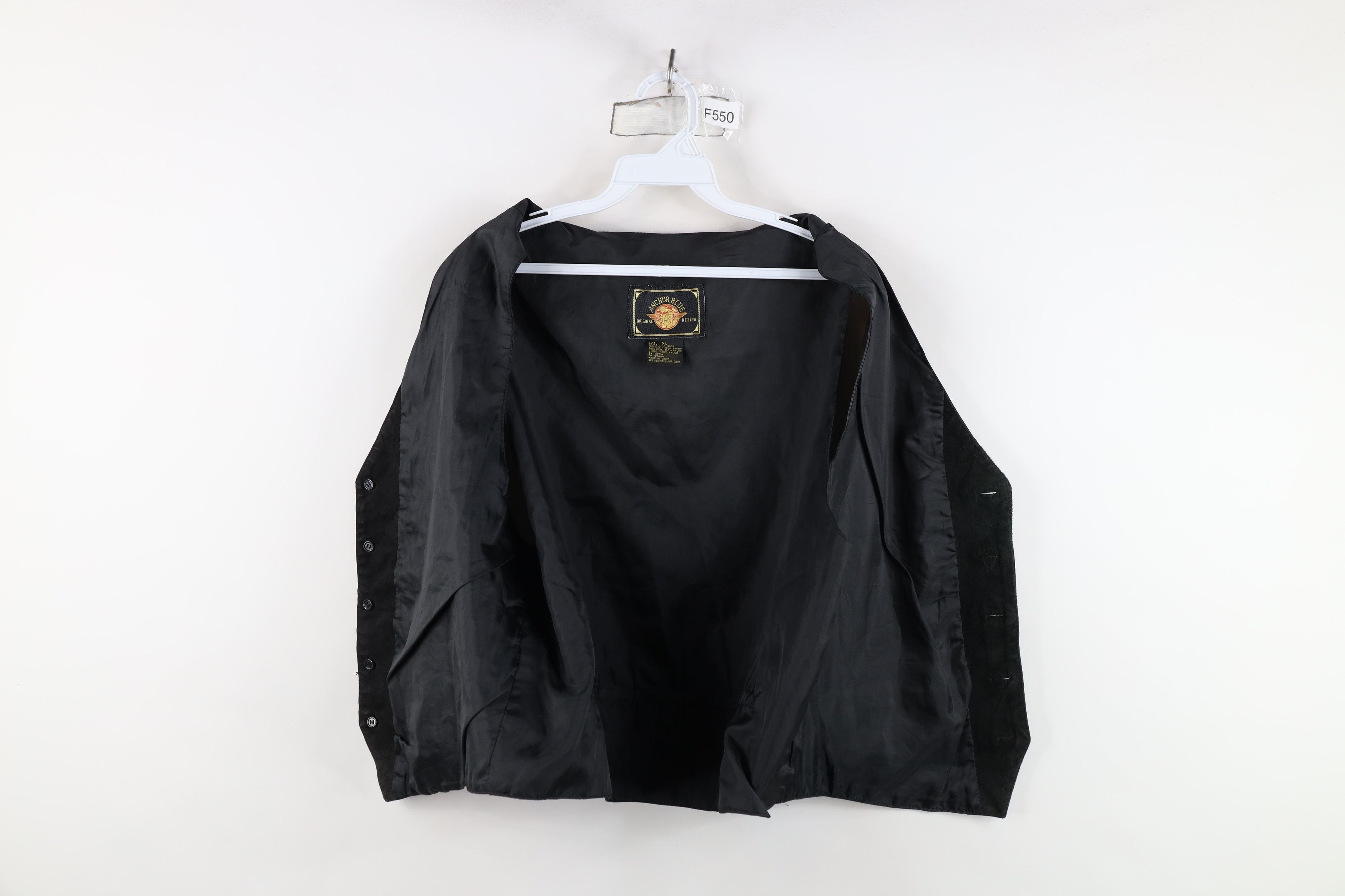 Vintage Vintage 90s Streetwear Suede Leather Vest Jacket Black Size US XL / EU 56 / 4 - 10 Thumbnail