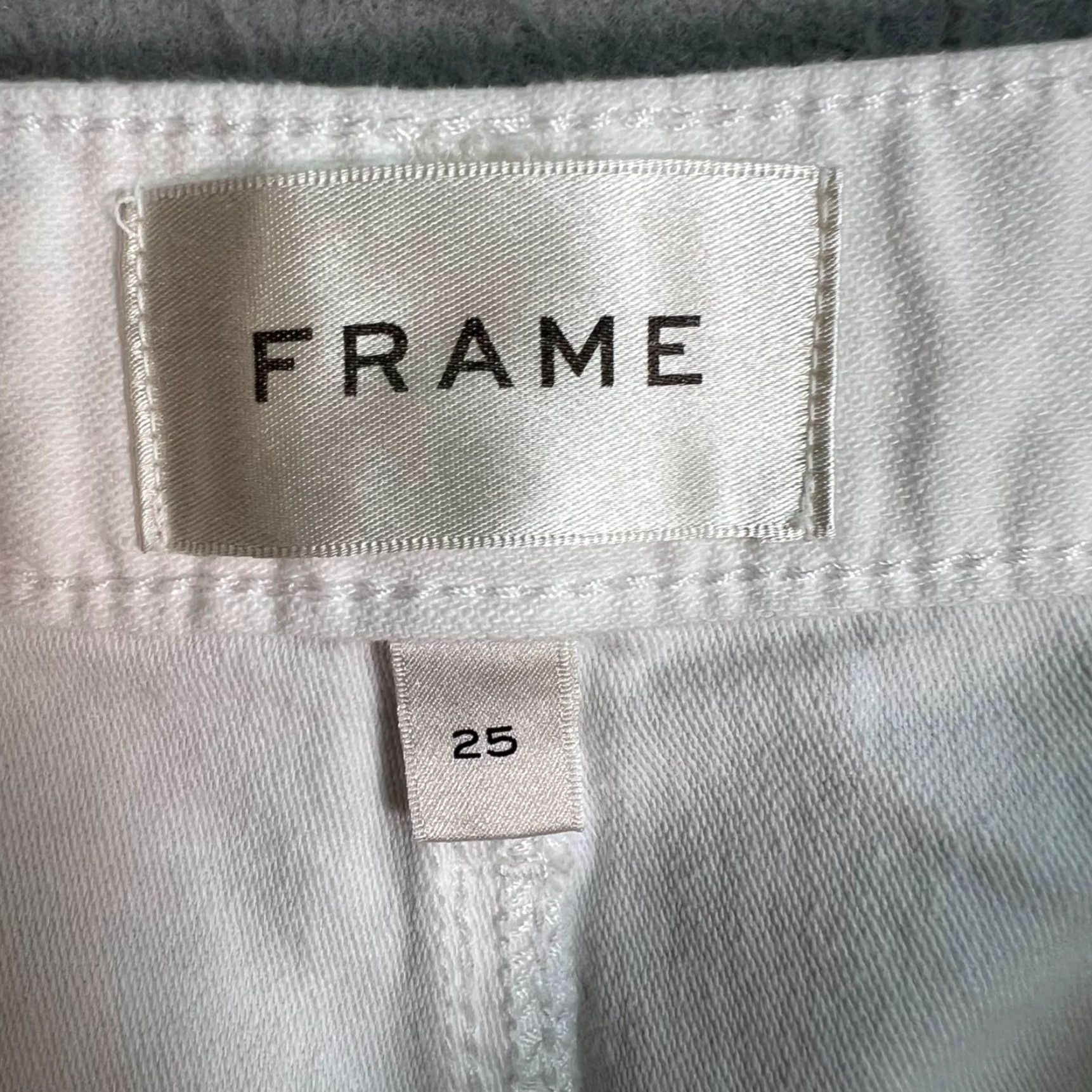 Frame FRAME Womens 25 White Cropped Wide Leg Pants Cotton Shirt? Size 42" / US 20 - 3 Thumbnail