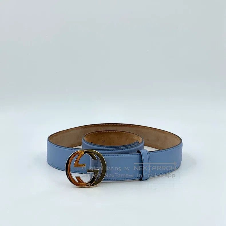 Gucci Gucci Blue logo smooth buckle belt Size ONE SIZE - 2 Thumbnail