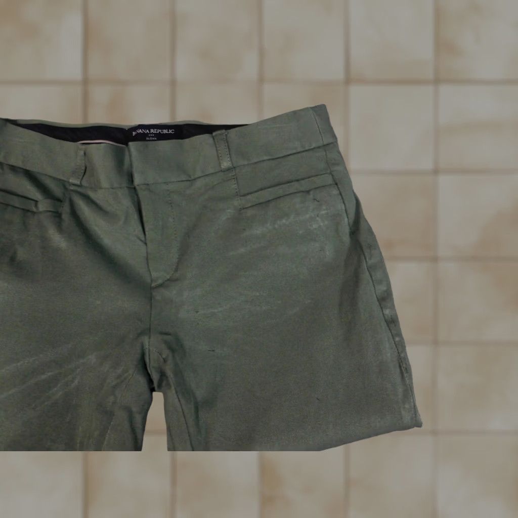 Banana Republic Banana Republic Sloan Chino Pants Womens 0P Petites Green 24in Inseam Crop StretchZipper Regular Straight Cotton Lyocell N/A Size 27" / US 4 / IT 40 - 1 Thumbnail