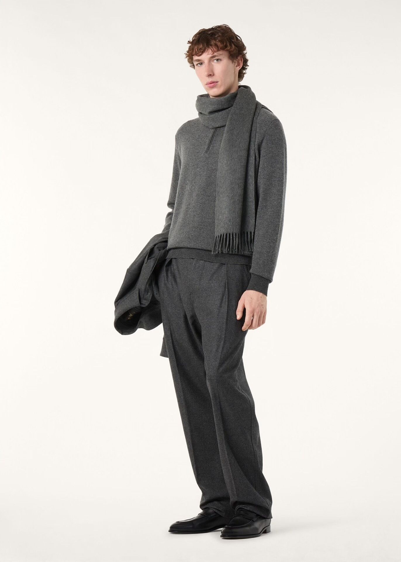 Loro Piana Loro Piana Gray Cashmere Roadster Sweater Size US L / EU 52-54 / 3 - 3 Thumbnail