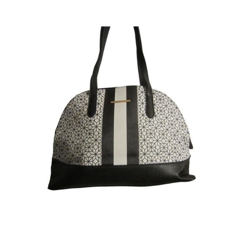 Other Modern Geometric Time and Tru Black White Satchel Bag Set Size ONE SIZE - 5 Thumbnail