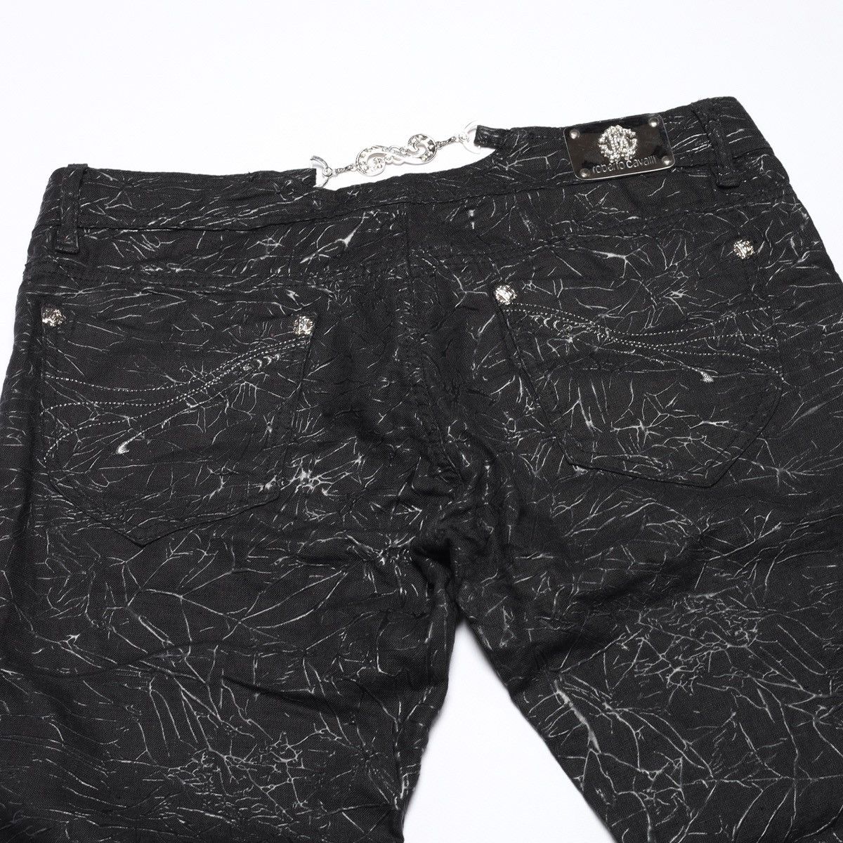 Roberto Cavalli Roberto Cavalli Vintage Printed Web Pants Black Size 27" / US 4 / IT 40 - 16 Thumbnail