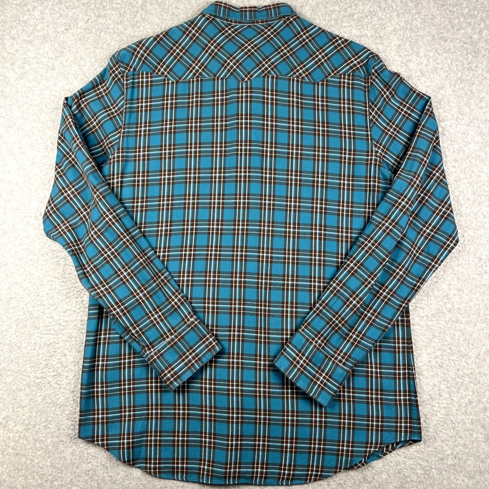 Doublet RRL Ralph Lauren Shirt Plaid Flannel Button-Up XL Blue Cotton Mens Snap Button Shirt Size US XL / EU 56 / 4 - 2 Thumbnail