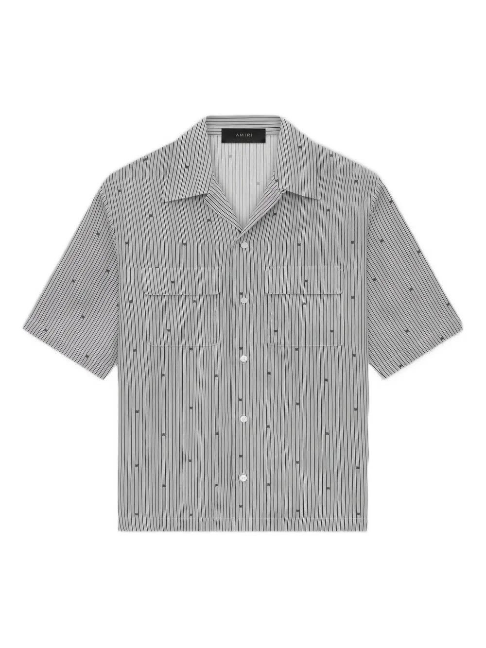 Amiri o1s1wg110526 Pinstripe Camp-Collar Shirt in Multicolor Size US S / EU 44-46 / 1 - 1 Thumbnail