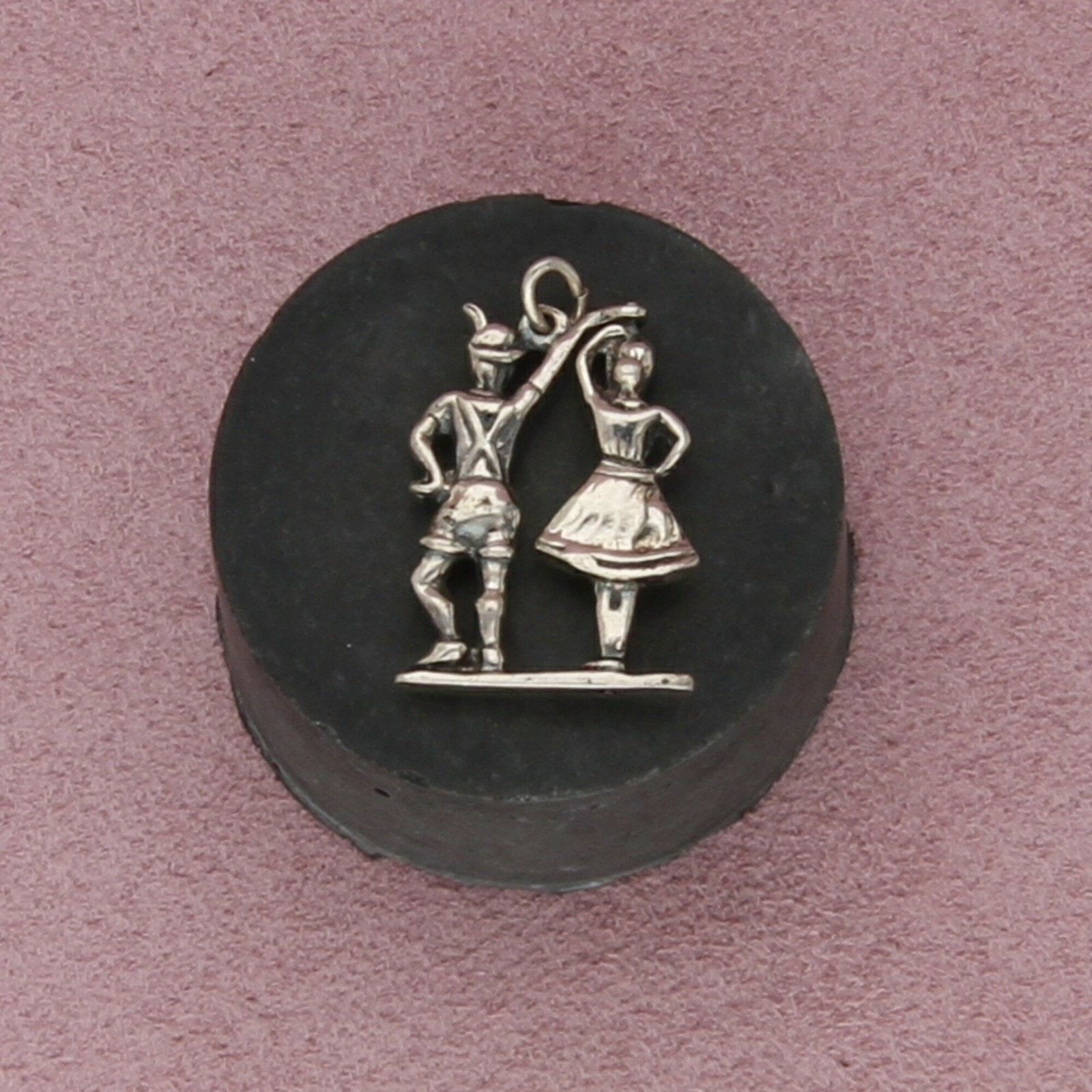 Sterling Silver sterling silver vintage dancing couple (spins) charm pendant Size ONE SIZE - 2 Thumbnail