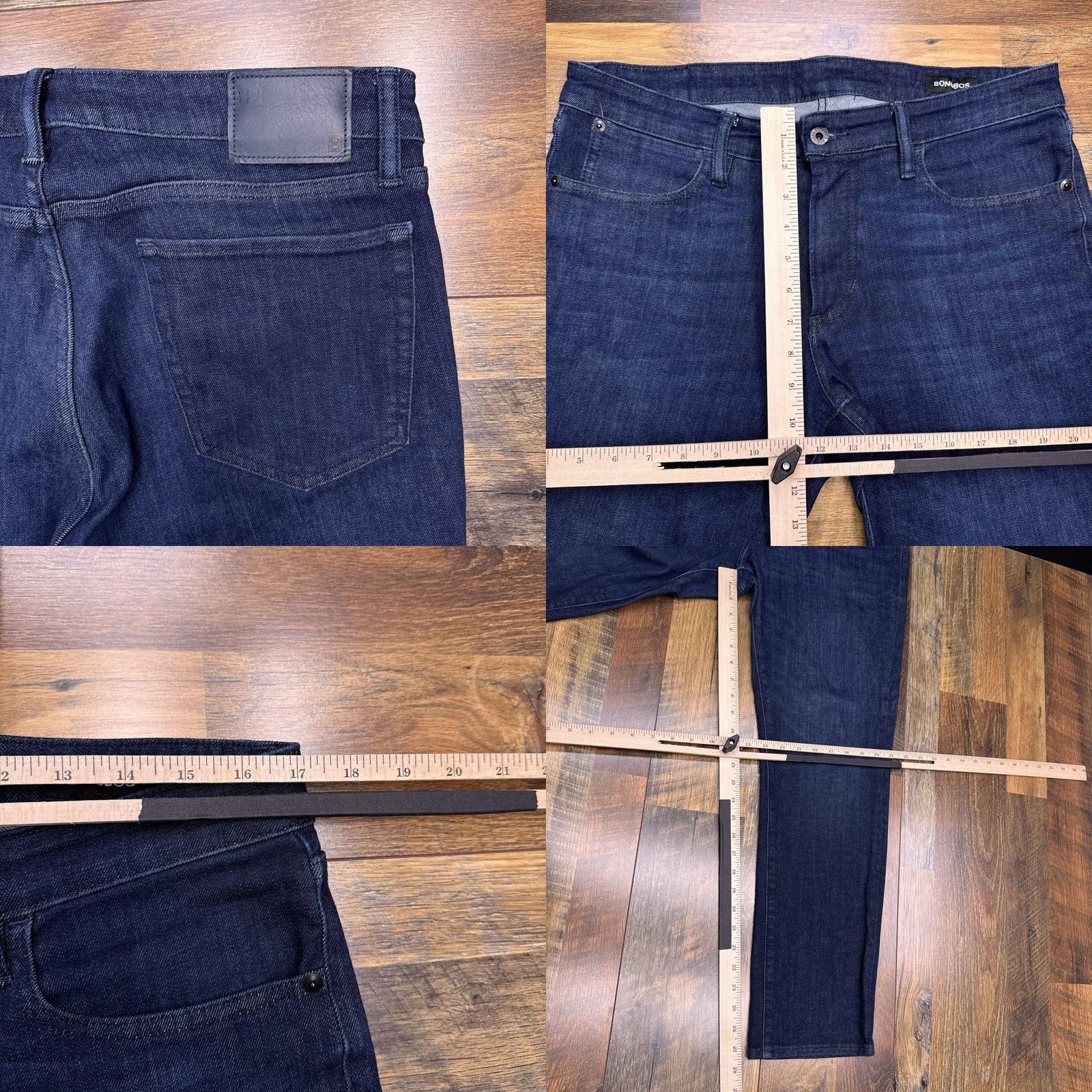 Bonobos Bonobos Jeans Mens Slim Stretch 33x30 Mid Rise Denim 5-Pocket Blue Tapered Logo 33W Inseam 30in Vintage No Size US 33 - 8 Thumbnail