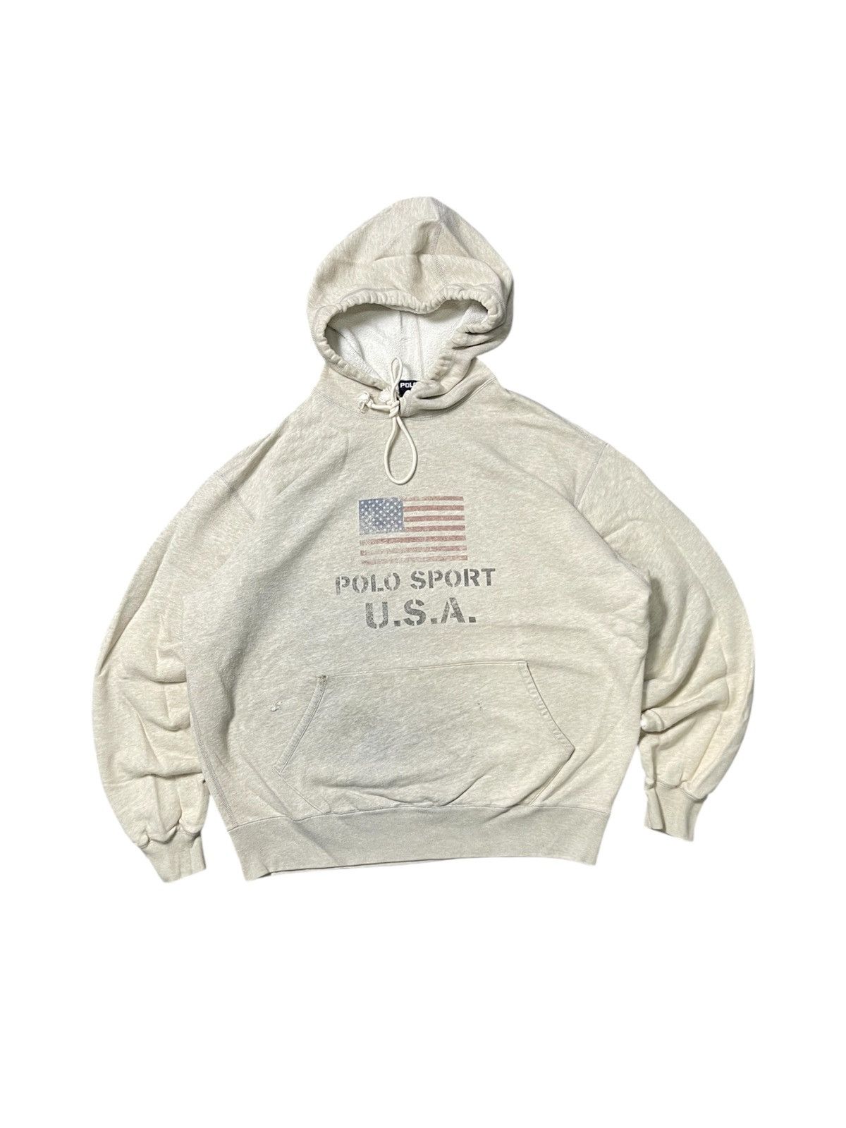 90s POLO SPORT BY RALPH LAUREN AMERICAN FLAG HOODIE XXL