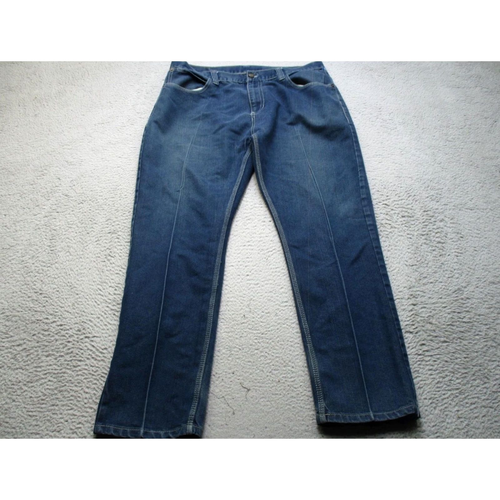 Coogi Coogi Jeans Mens 42x32 Blue Relaxed Straight Denim Embroidered Back C Pockets Size US 42 / EU 58 - 2 Thumbnail