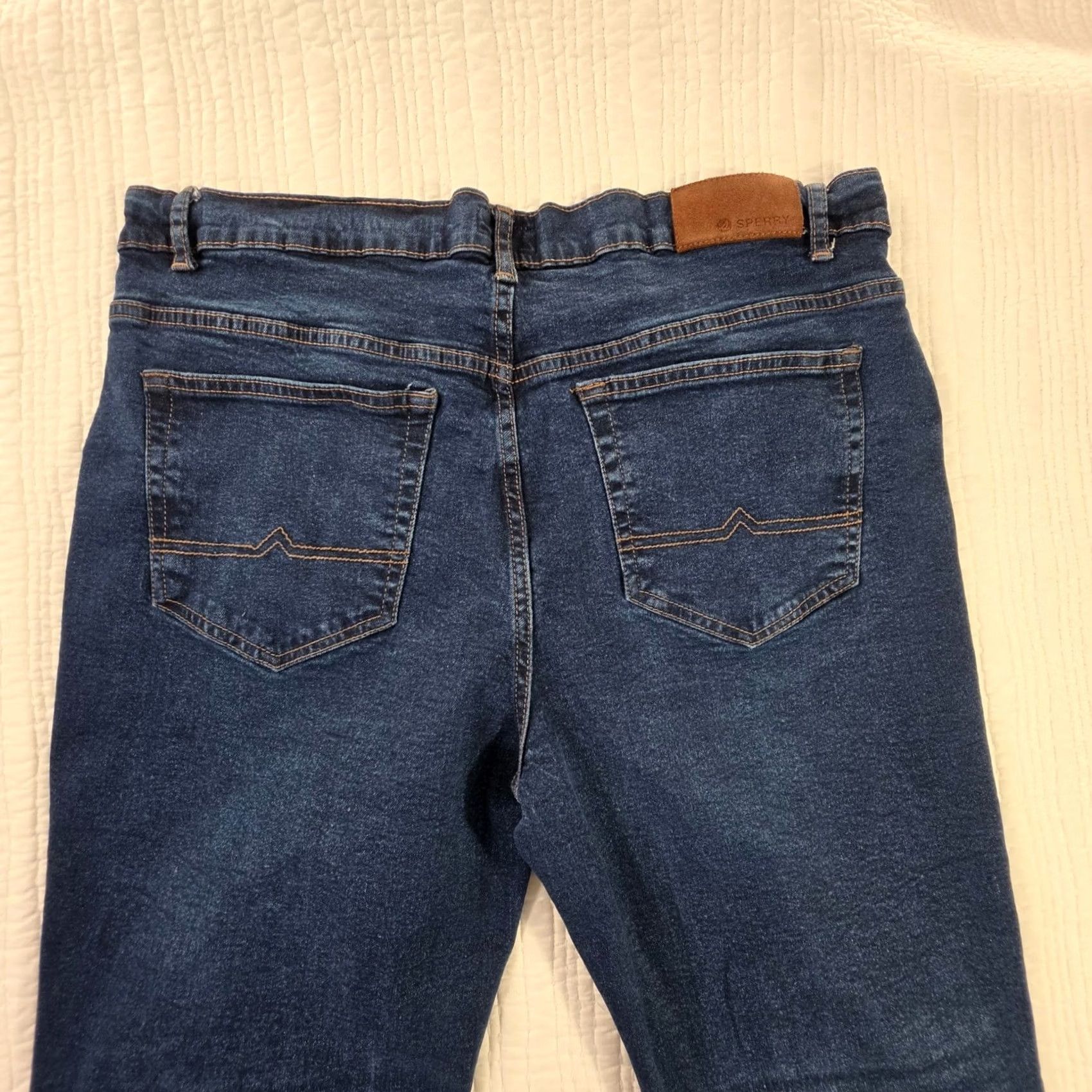Sperry Sperry Jeans Mens 36x29 Blue Straight Leg Denim Pants Cotton Blend Dark Wash EUC Size US 36 / EU 52 - 5 Thumbnail