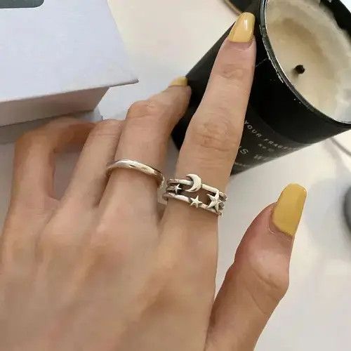 Japanese Brand × Jewelry Star Moon Double Layer Ring Size ONE SIZE - 4 Thumbnail