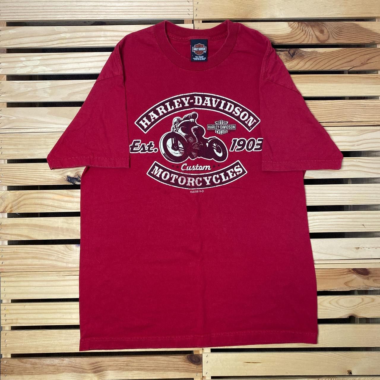 Harley Davidson Harley Davidson Hollywood, CA 2008 Red Biker Tee Size Large Size US L / EU 52-54 / 3 - 1 Thumbnail
