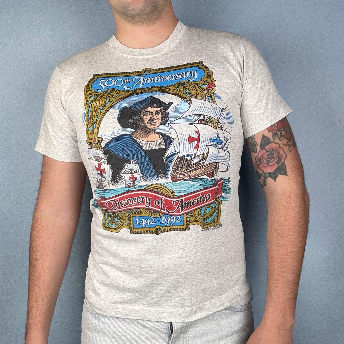 Other 1992 vintage Christopher Columbus tshirt Size US S / EU 44-46 / 1 - 1 Thumbnail