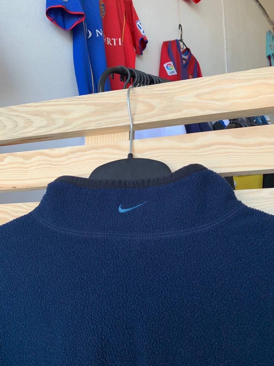 Nike × Vintage Vintage 90s Sweatshirt Half 1/4 Zip Nike Big Swoosh Drill Size US XL / EU 56 / 4 - 3 Thumbnail