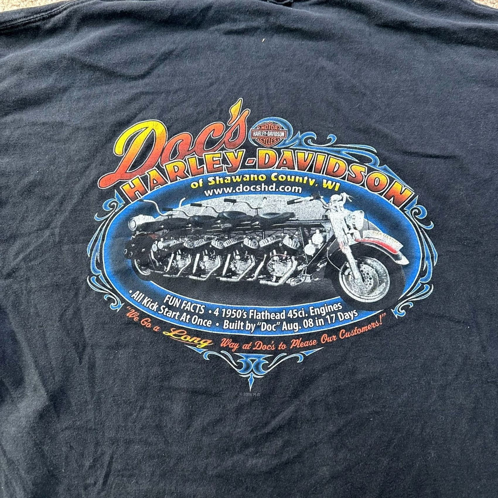 Harley Davidson Harley-Davidson Short sleeve Shirt Men 2XL Black Cotton T-Shirt Harley Wisconsin 2010s Bike Graphic Print Size US XXL / EU 58 / 5 - 6 Thumbnail