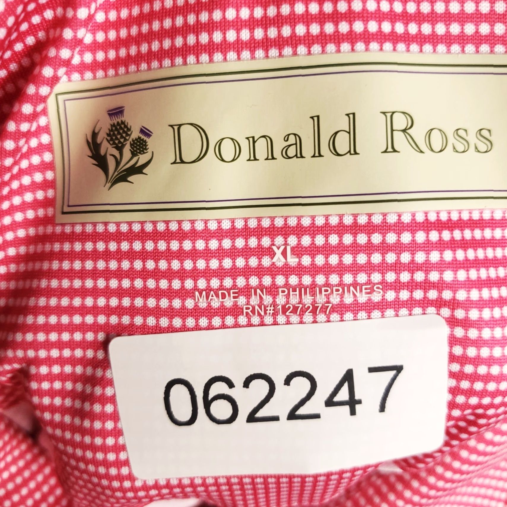 Vintage Donald Ross Polo Shirt Mens XL Pink Micro Dot Short Sleeve Polo Size US XL / EU 56 / 4 - 8 Thumbnail