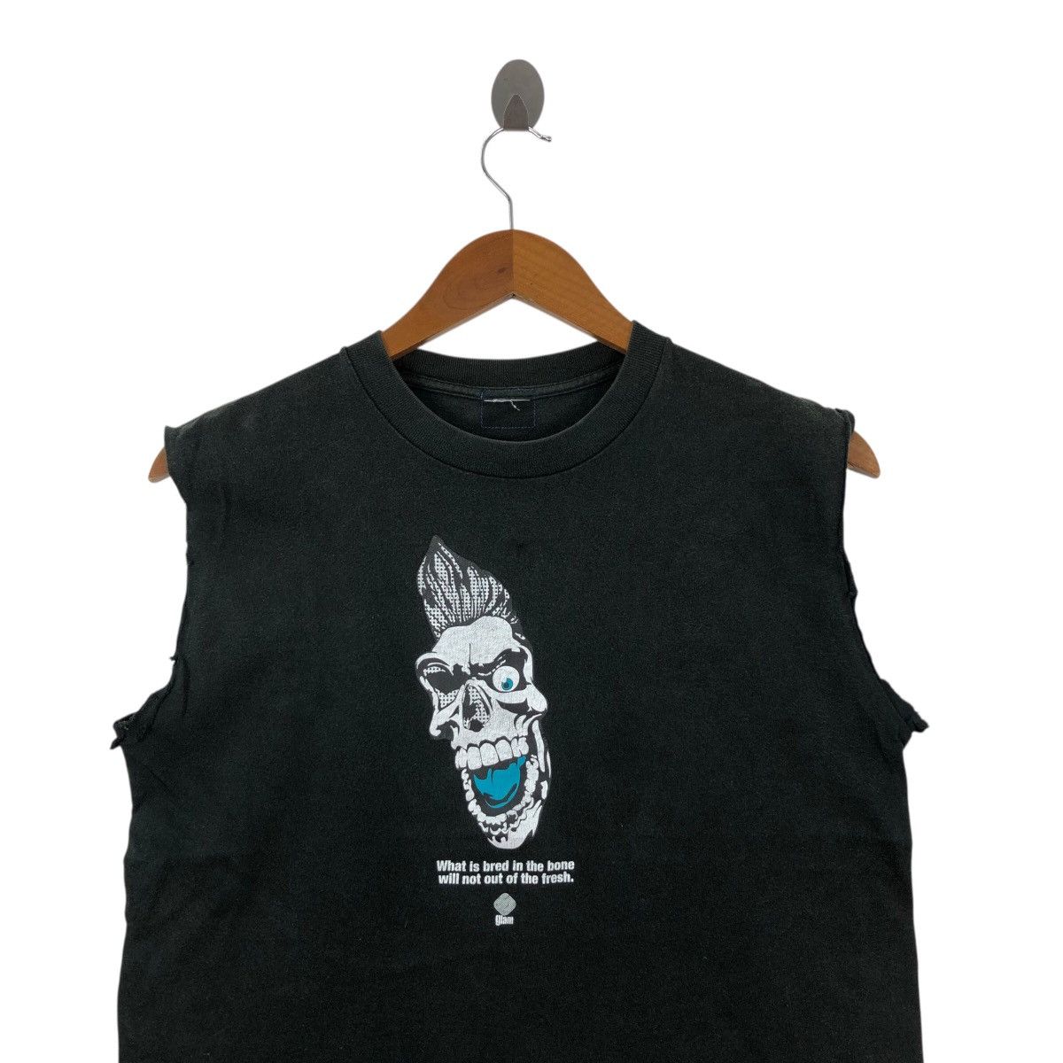 Vintage Vintage GLAM Glamour Punk T-Shirt Sleeveless Skull Mohawk Size US S / EU 44-46 / 1 - 2 Thumbnail