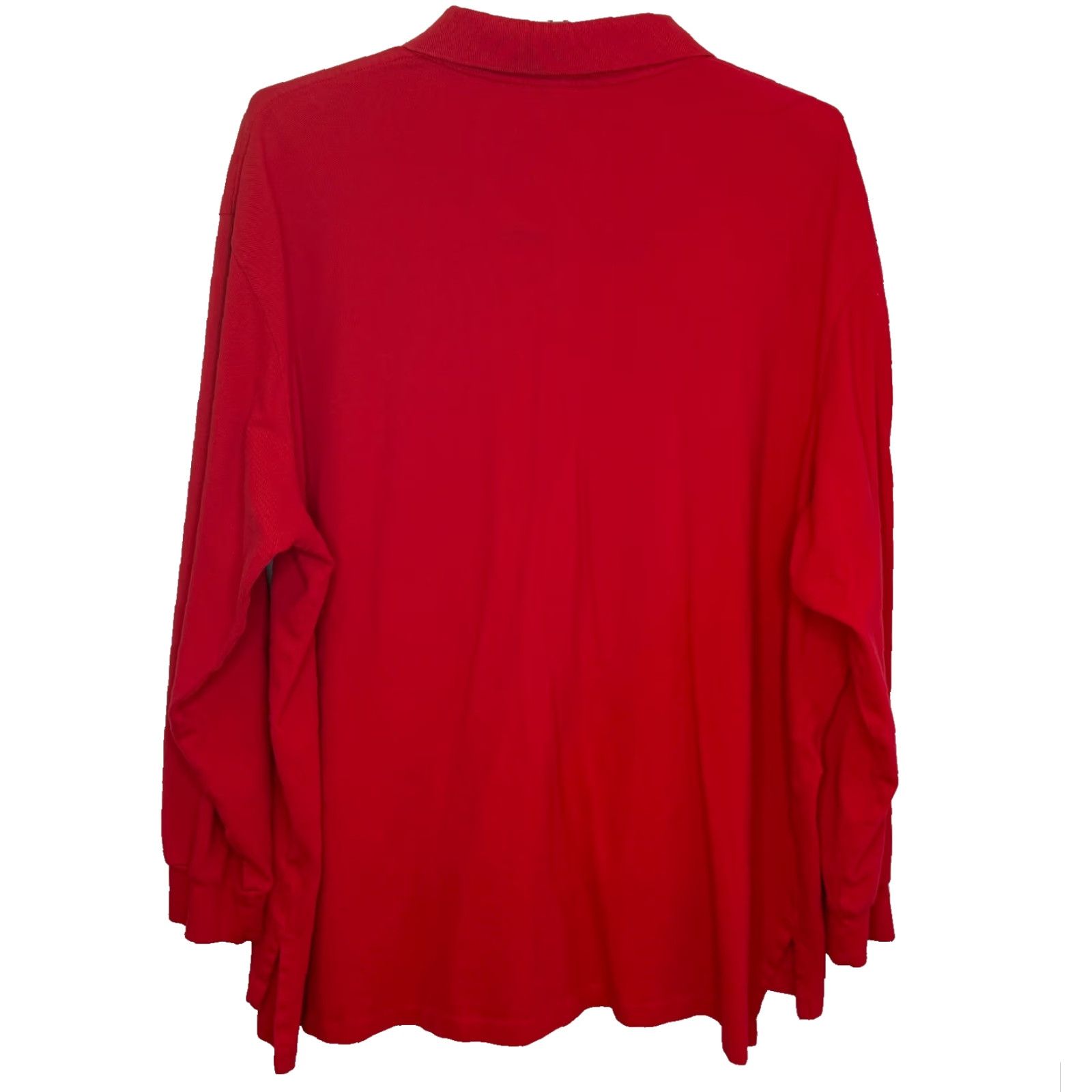 Polo Ralph Lauren Polo Ralph Lauren Polo Shirt Mens Big 4XB Red Long Sleeve Pique Classic Solid 100% Cotton Logo Big & Tall Size US XXL / EU 58 / 5 - 5 Thumbnail