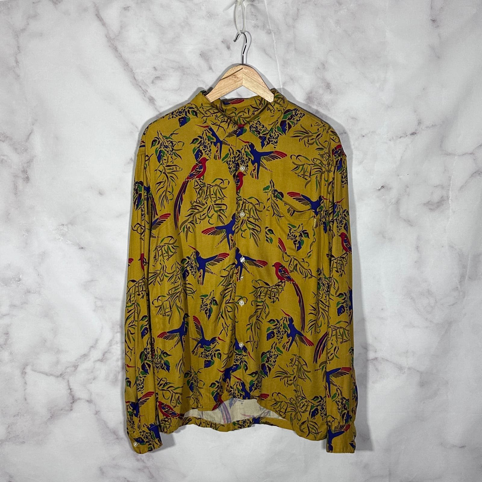 Supreme F/W16 Birds Of Paradise Yellow Rayon Shirt | Grailed