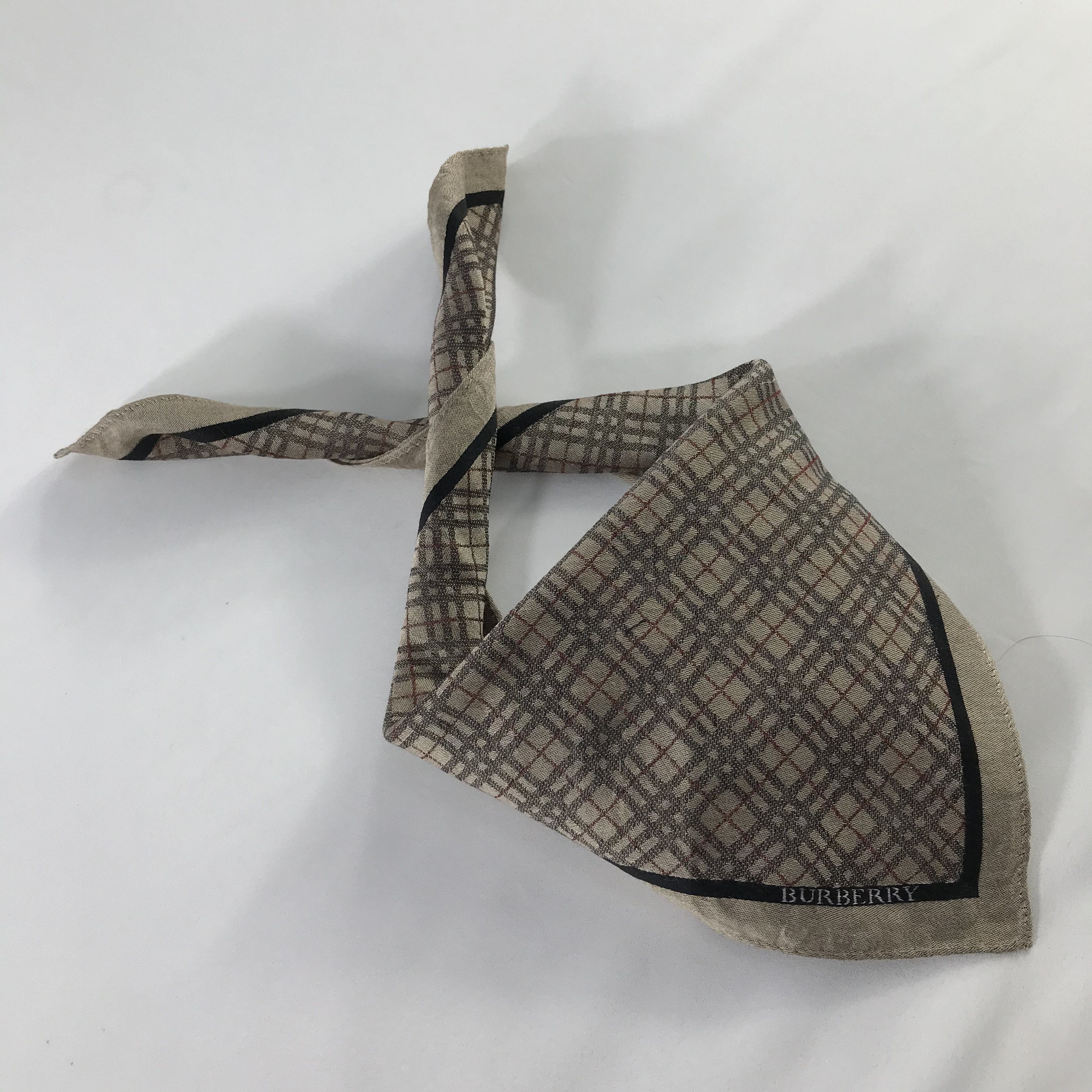 Burberry × Vintage Burberry Bandana / Handkerchief / Neckerchief - S470 Size ONE SIZE - 4 Thumbnail