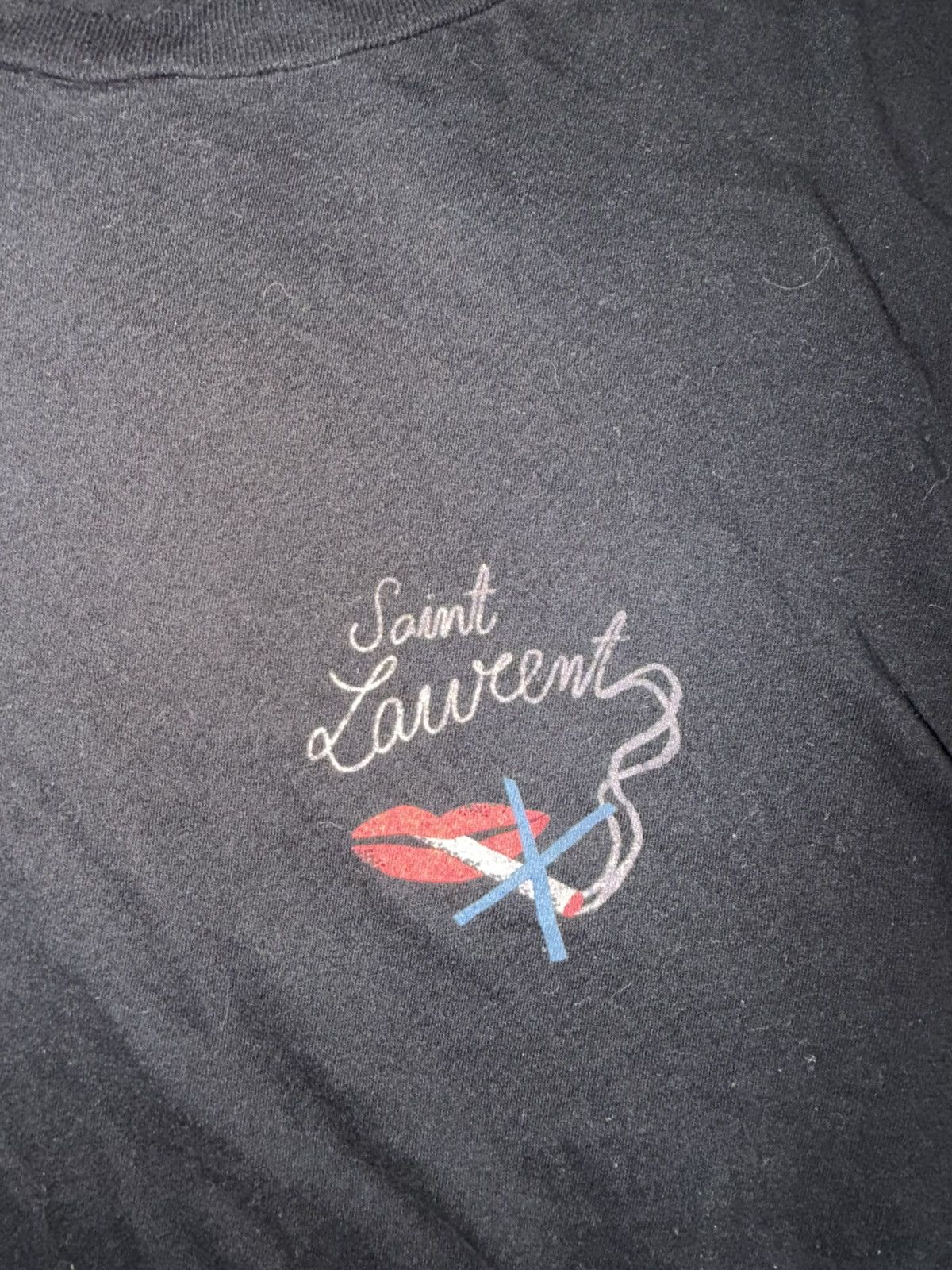 Saint Laurent Paris Slp smoking kills tee Size US M / EU 48-50 / 2 - 2 Thumbnail
