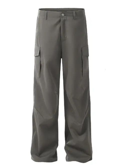 Japanese Brand Men's gray American casual all-match flared work trousers Size US 32 / EU 48 - 5 Thumbnail