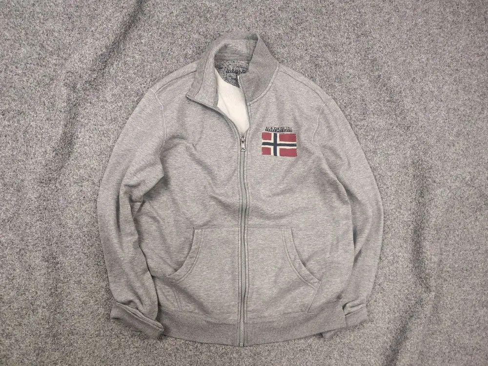 Napapijri Napapijri Balys Full Gray Logo Zip Pullover Sweatshirt Size US M / EU 48-50 / 2 - 1 Thumbnail