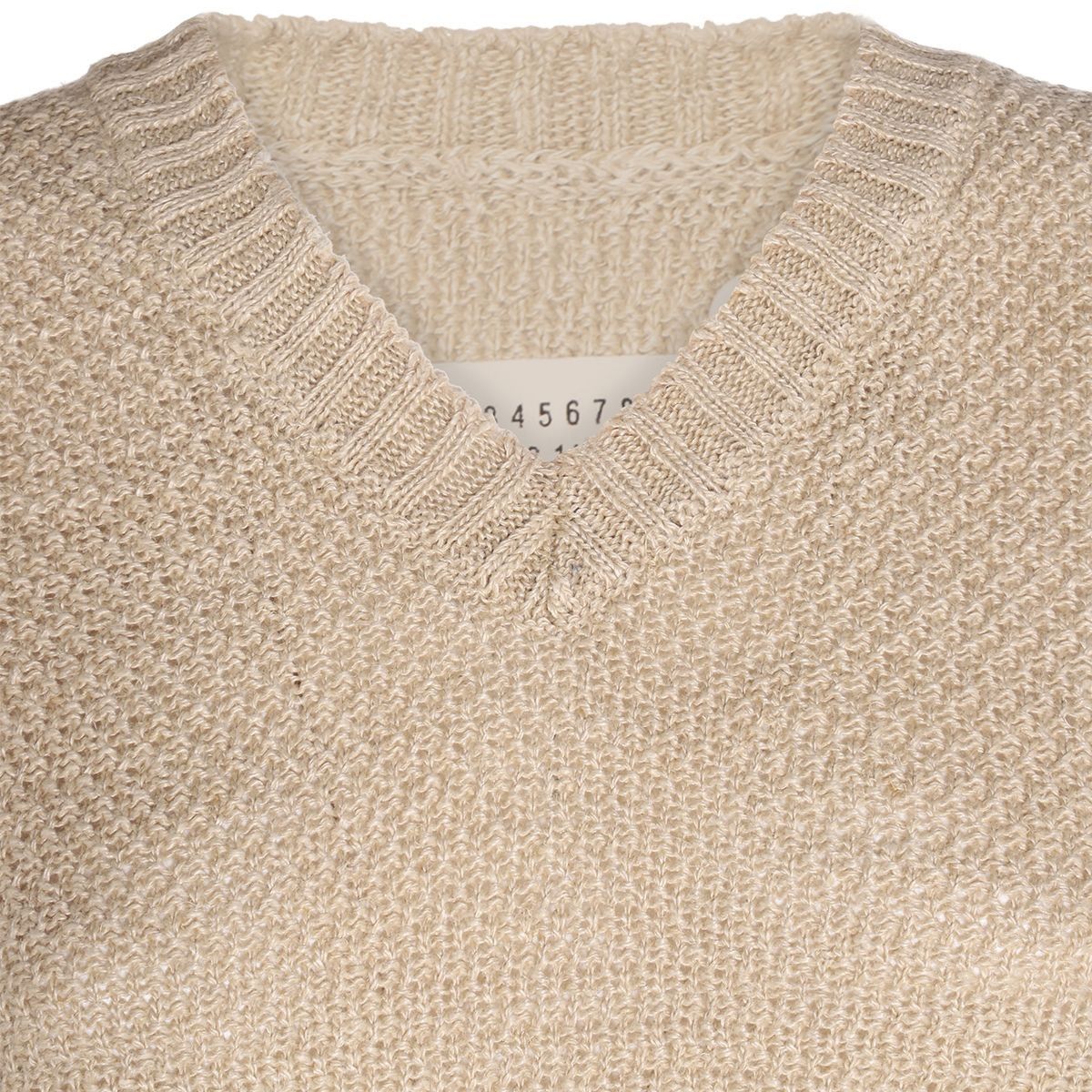 Maison Margiela o1y0625 V-neck Sleeveless Sweater in Beige Size M / US 6-8 / IT 42-44 - 3 Thumbnail