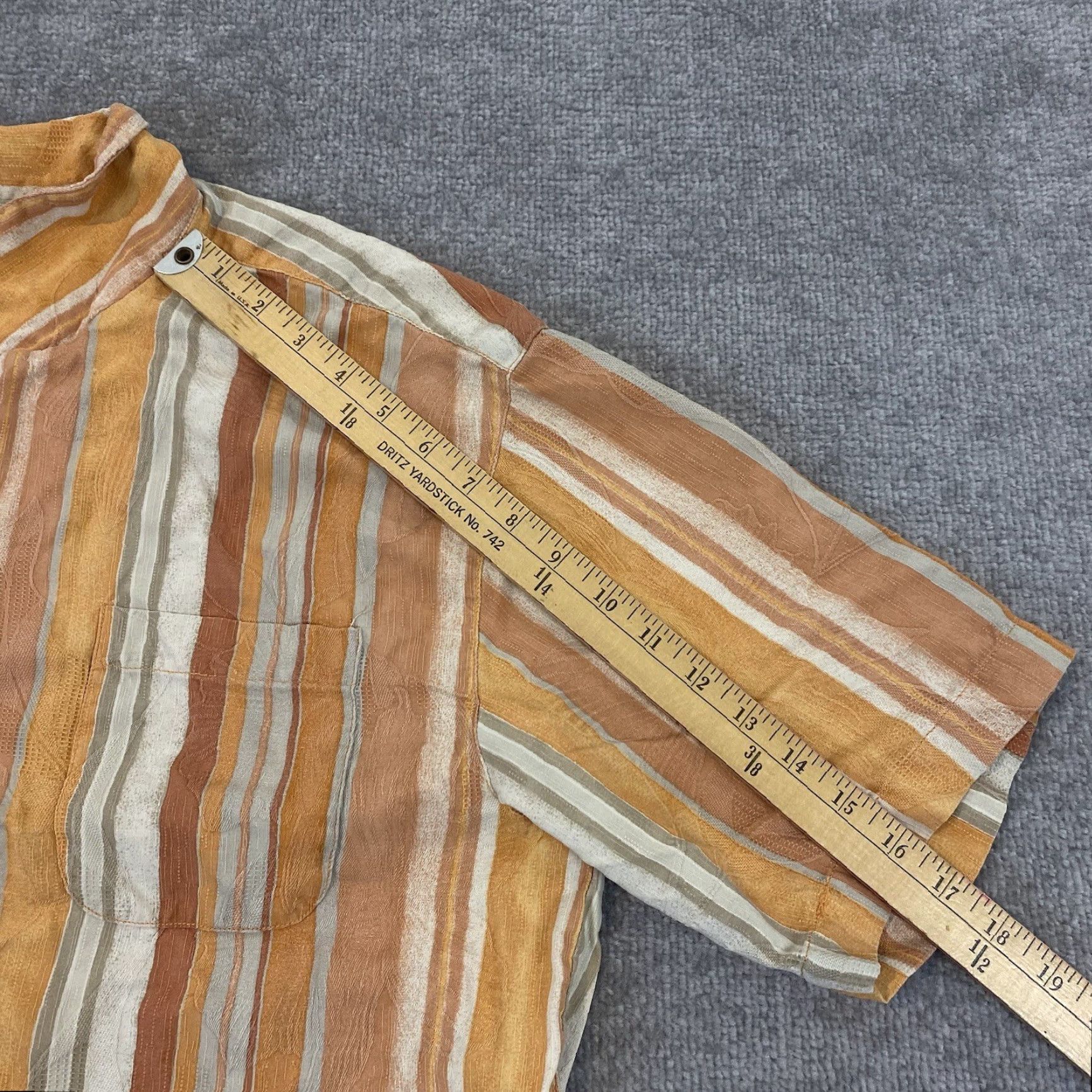 Tommy Bahama TOMMY BAHAMA Shirt Mens L Orange Striped Floral 100% Silk Hawaiian Button Up Size US L / EU 52-54 / 3 - 5 Thumbnail