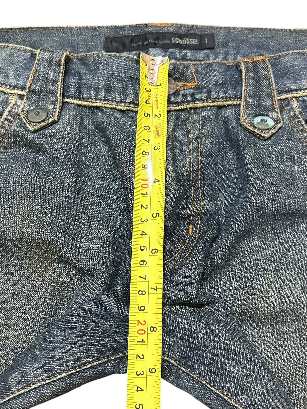 Japanese Brand Vintage Schlussel Faded Wash Style Distressed Flare Jeans Size US 30 / EU 46 - 14 Thumbnail