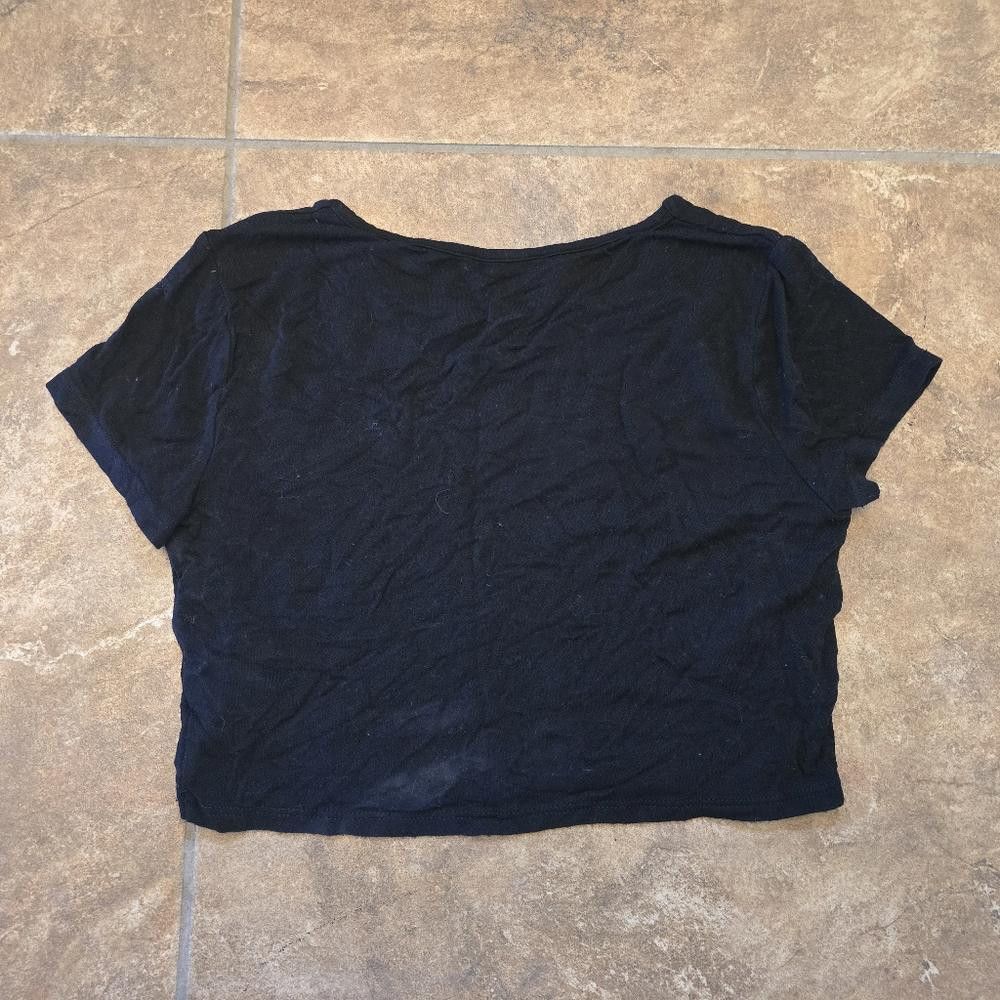 Designer Black Simple Papermoon Cropped Short Sleeve Size L / US 10 / IT 46 - 2 Thumbnail