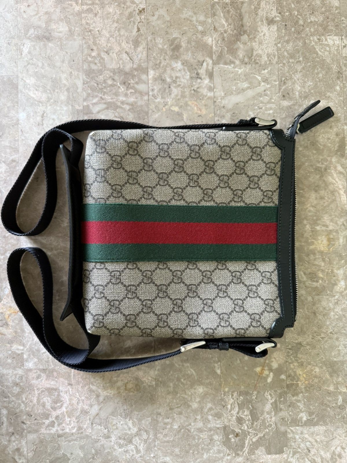 Gucci Gucci Web GG Supreme Messenger Bag Size ONE SIZE - 4 Thumbnail