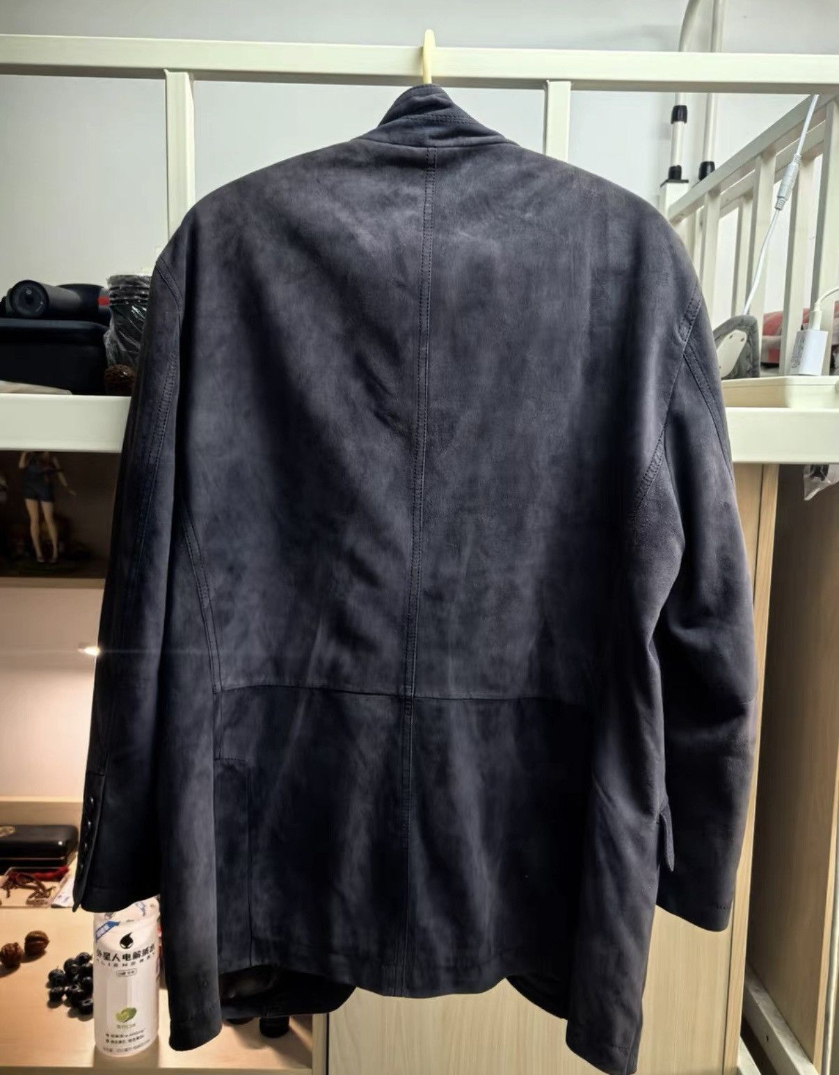 Brunello Cucinelli Brunello Cucinelli Men's Lavender-Gray Leather Jacket Size US L / EU 52-54 / 3 - 2 Thumbnail