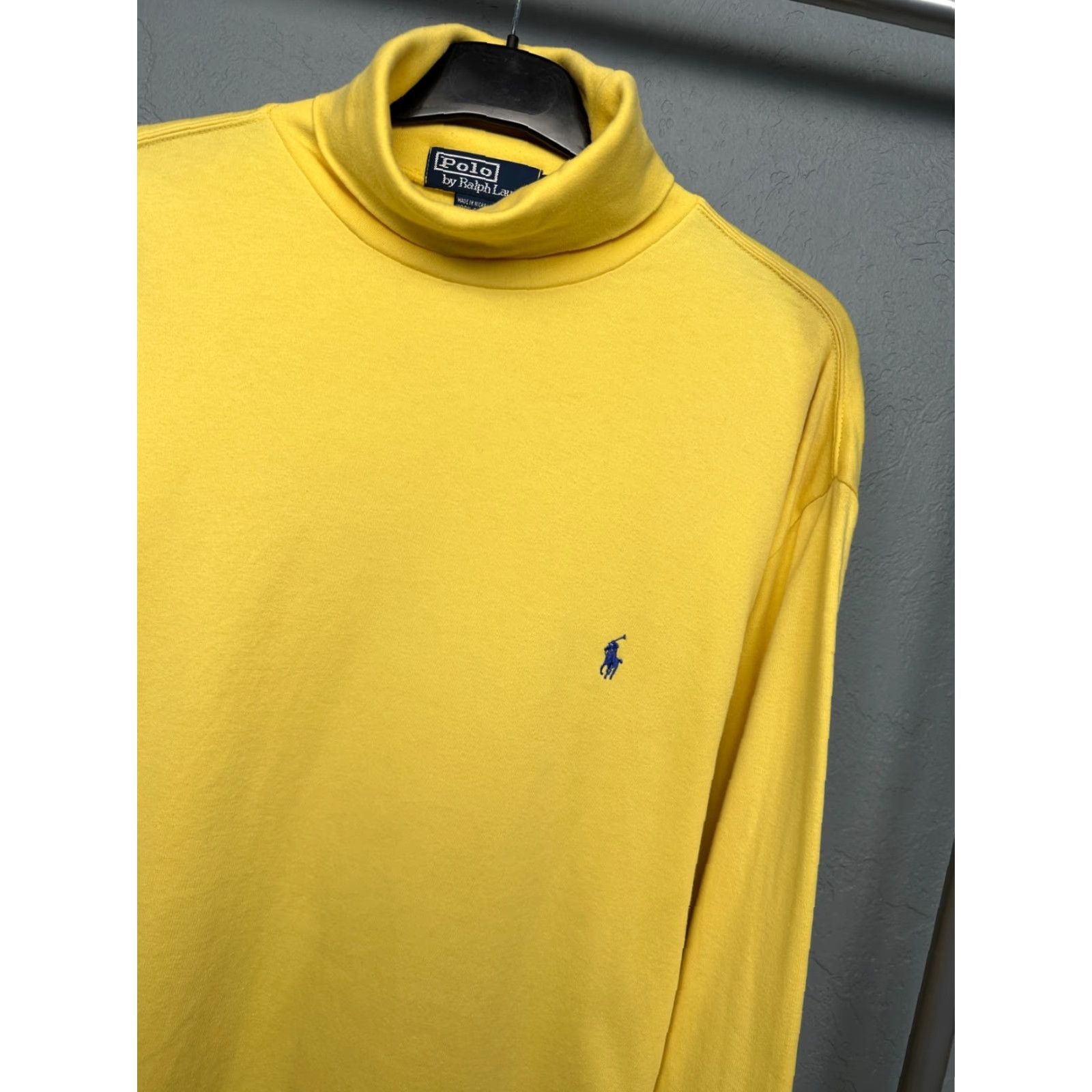 Polo Ralph Lauren Polo Ralph Lauren Vintage Mens Turtleneck Sweater Size M Yellow Cotton Logo Pullover SOLID 90s Size US M / EU 48-50 / 2 - 2 Thumbnail