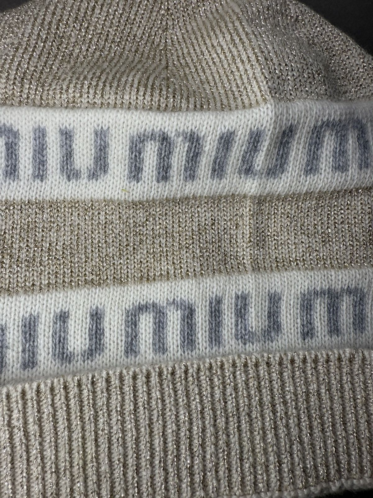 Miu Miu Miu Miu Shimmer Logo Beanie Size ONE SIZE - 3 Thumbnail