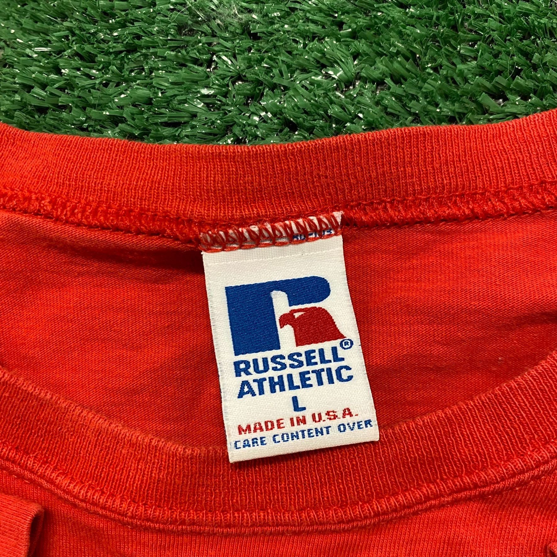 Russell Athletic Vintage 90s Russell Athletic Blank T-Shirt Plain Red Single Size US L / EU 52-54 / 3 - 3 Thumbnail