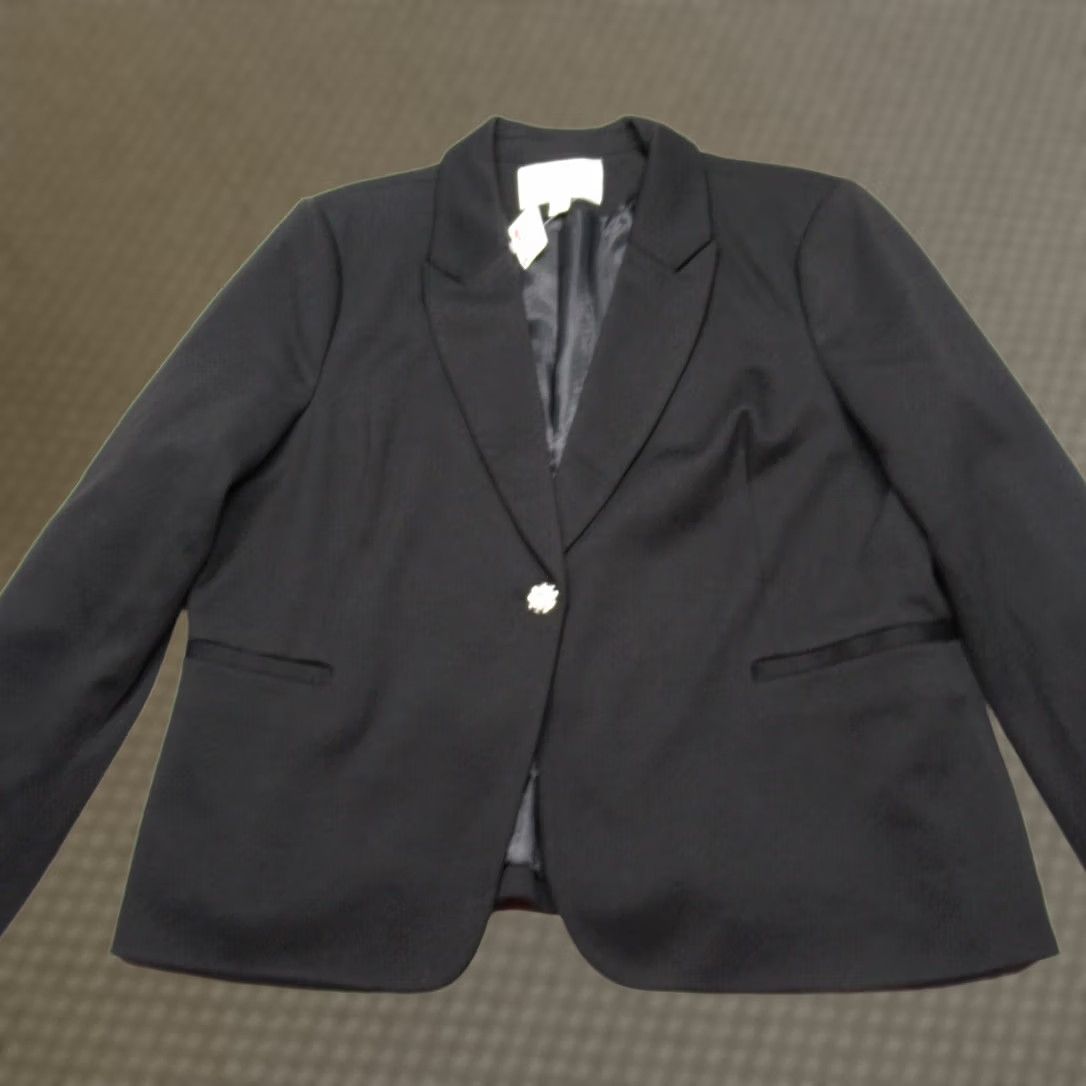 Vintage Autres Filles Blazer Womens XL Black Single Rhinestone Button Lined Ventless NEW Size XL / US 12-14 / IT 48-50 - 1 Thumbnail