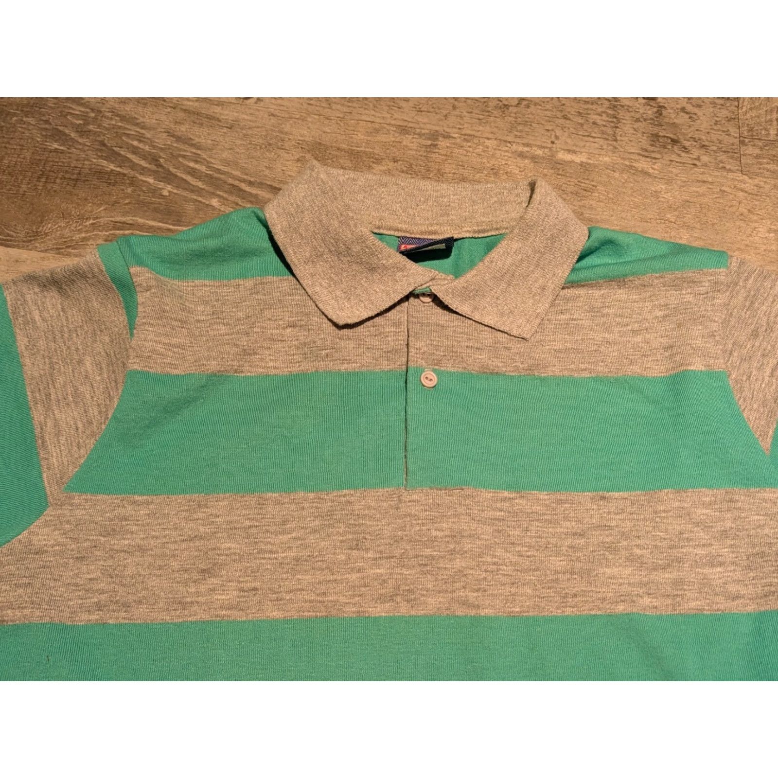 Vintage VINTAGE Encino Surf Stripe Polo Shirt Mens Polo Shirt Medium Tall Blue/Gray 1970s USA Made Short Sleeve Navy Gray Vintage Size US M / EU 48-50 / 2 - 2 Thumbnail