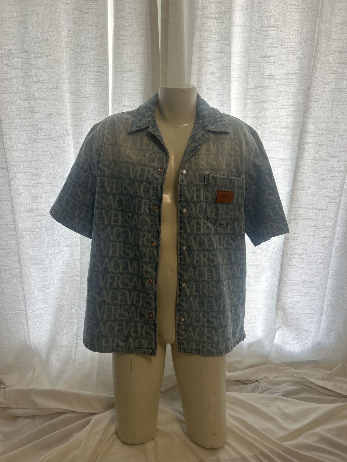 Versace Versace Denim Button up T-Shirt Size US L / EU 52-54 / 3 - 2 Thumbnail