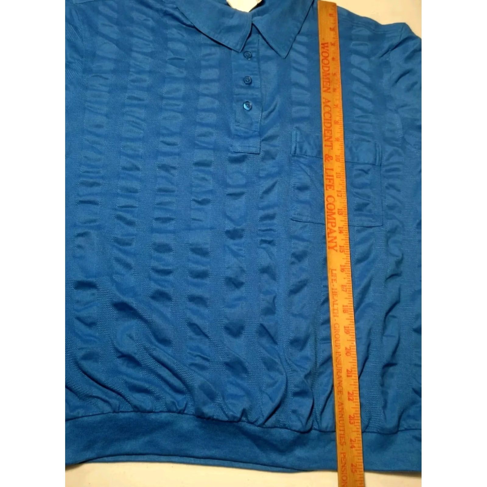 Blair John Blair Polo Shirt L Royal Blue Stripe Knit Collared Pullover Mens Regular Short Sleeve Golf Business Casual Size US L / EU 52-54 / 3 - 5 Thumbnail