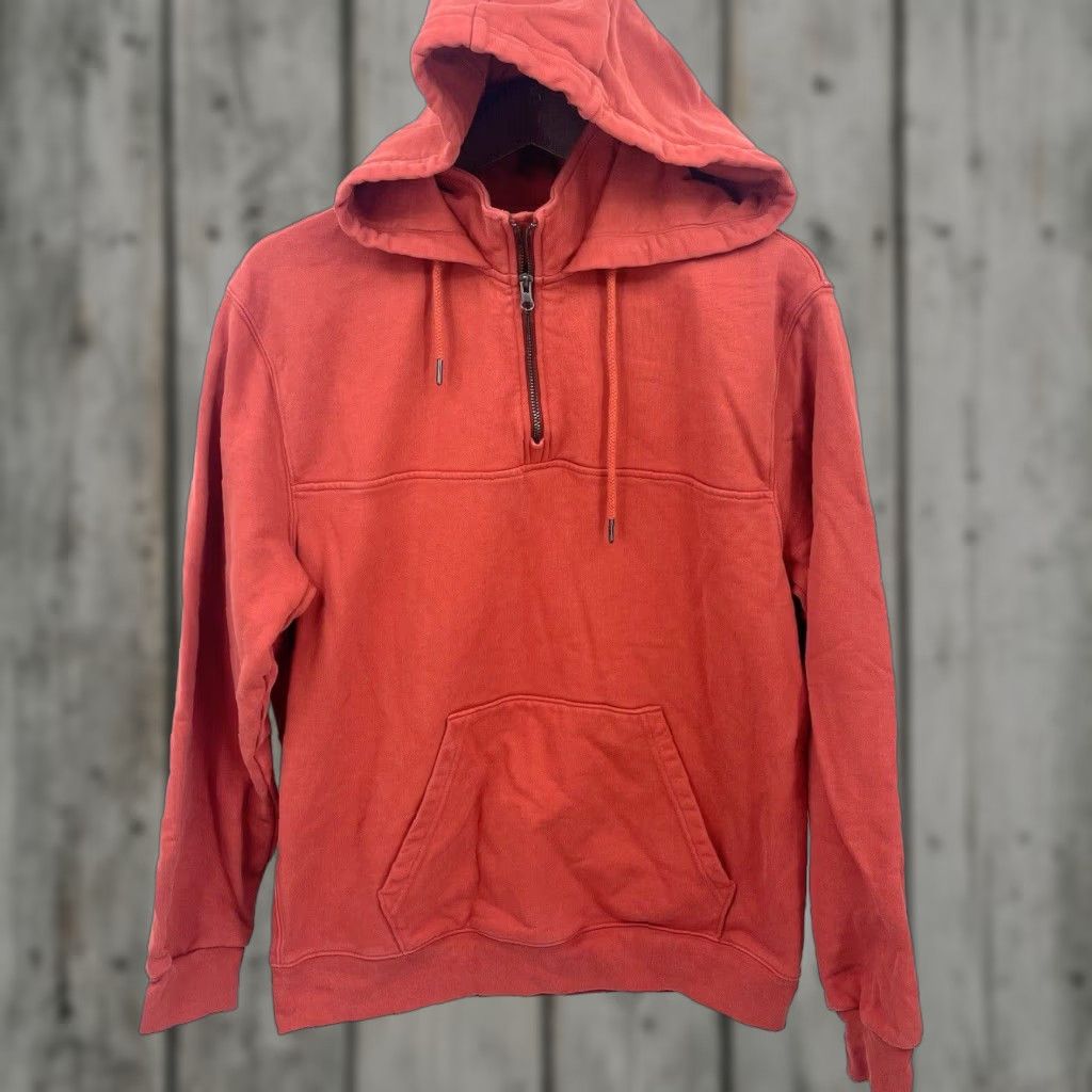 Frame FRAME Hoodie Mens Large Orange Classic Fit Zip Pocket Pullover Knit. Size US L / EU 52-54 / 3 - 1 Thumbnail