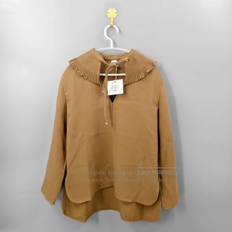 Hermes Hermes Brown Bellflower Lace Collar Shirt Size XS / US 0-2 / IT 36-38 - 1 Thumbnail