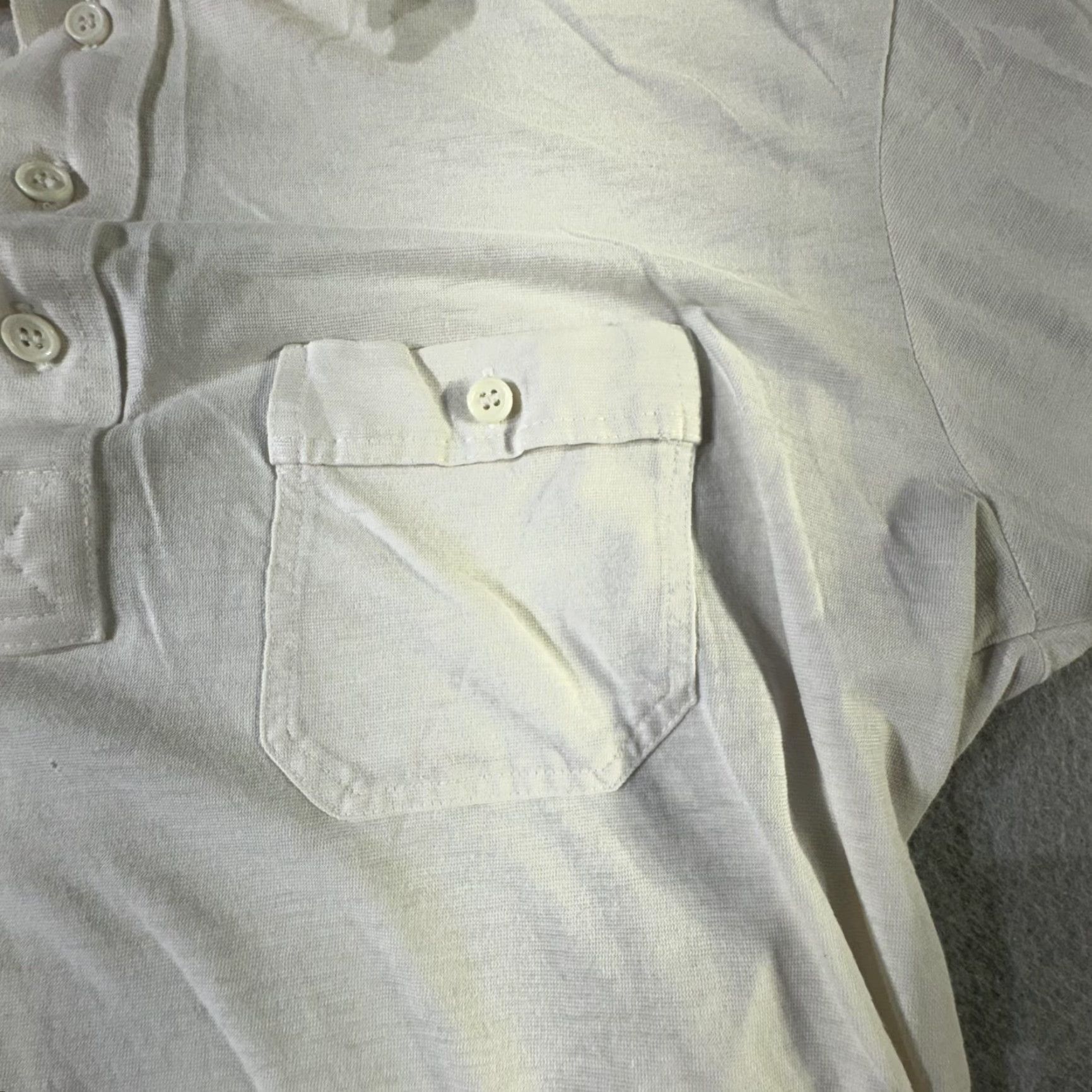 Vintage VINTAGE Par Four Polo Shirt Mens L White Short Sleeve Golf Pocket Button Sportswear Size US L / EU 52-54 / 3 - 2 Thumbnail