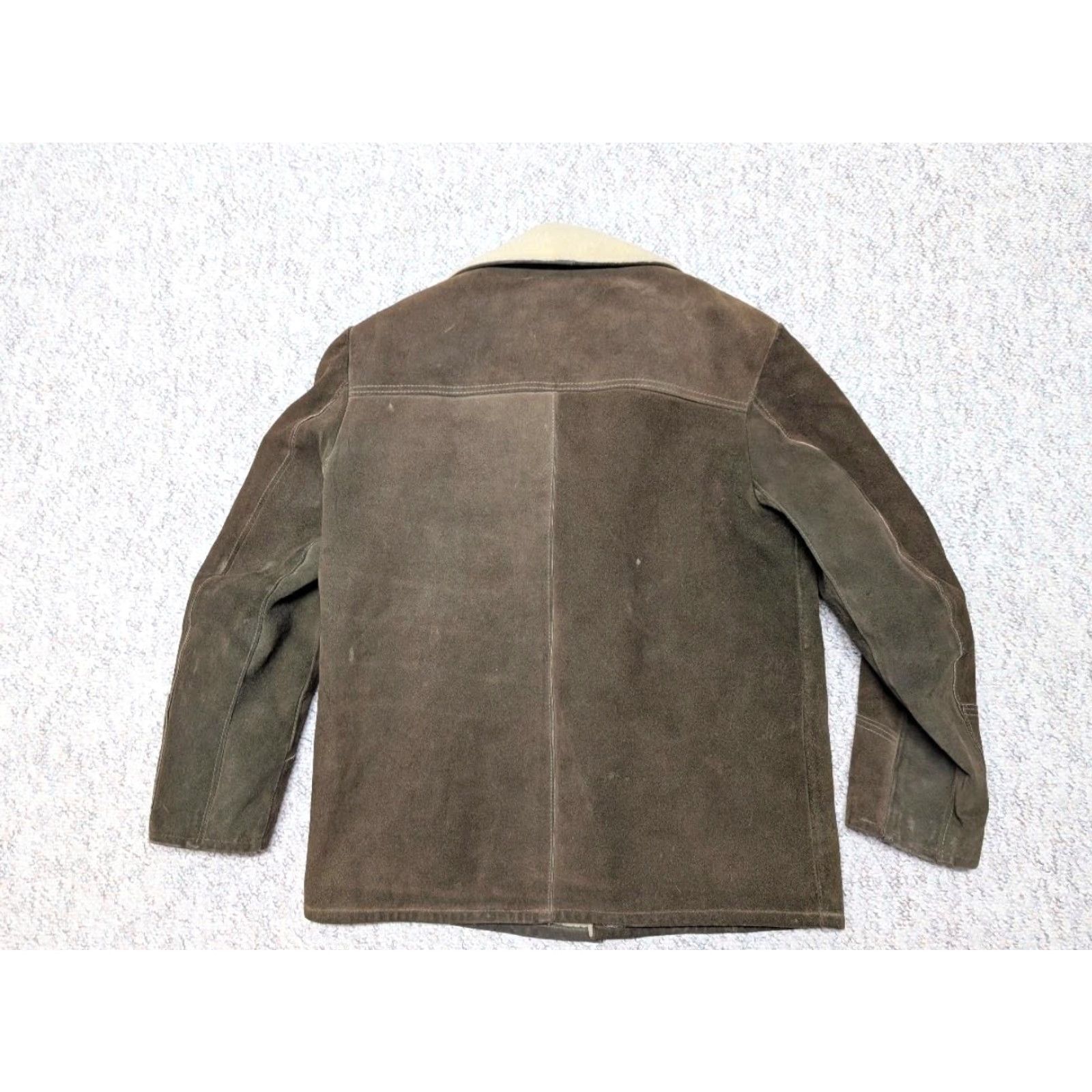 Vintage VINTAGE Penney's suede leather M coat Rancher sherpa WESTERN cowhide Men Adult Brown 1950-60s Size US M / EU 48-50 / 2 - 2 Thumbnail