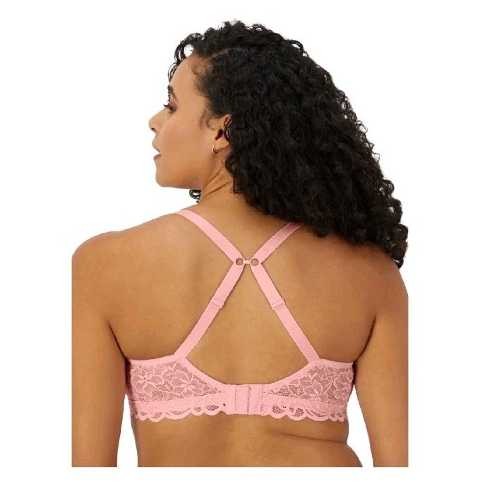 Other BALI Bra Women's Size XL Pink Lace Comfort Wireless Lined Size ONE SIZE - 3 Thumbnail